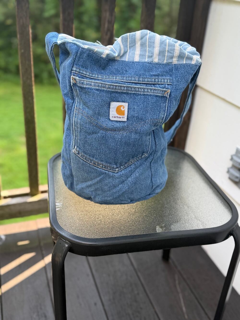 Upcycled Carhartt Denim Jeans Shoulder Tote Bag